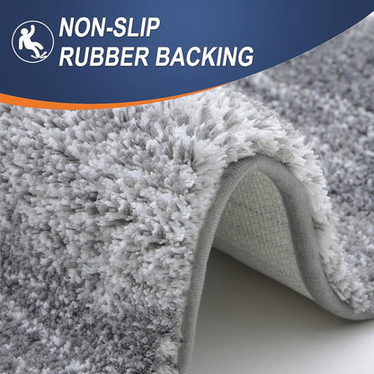 OLANLY Large Bathroom Rug Mat - Extra Soft Microfiber, Quick Dry, Machine Washable | 50x30, Grey