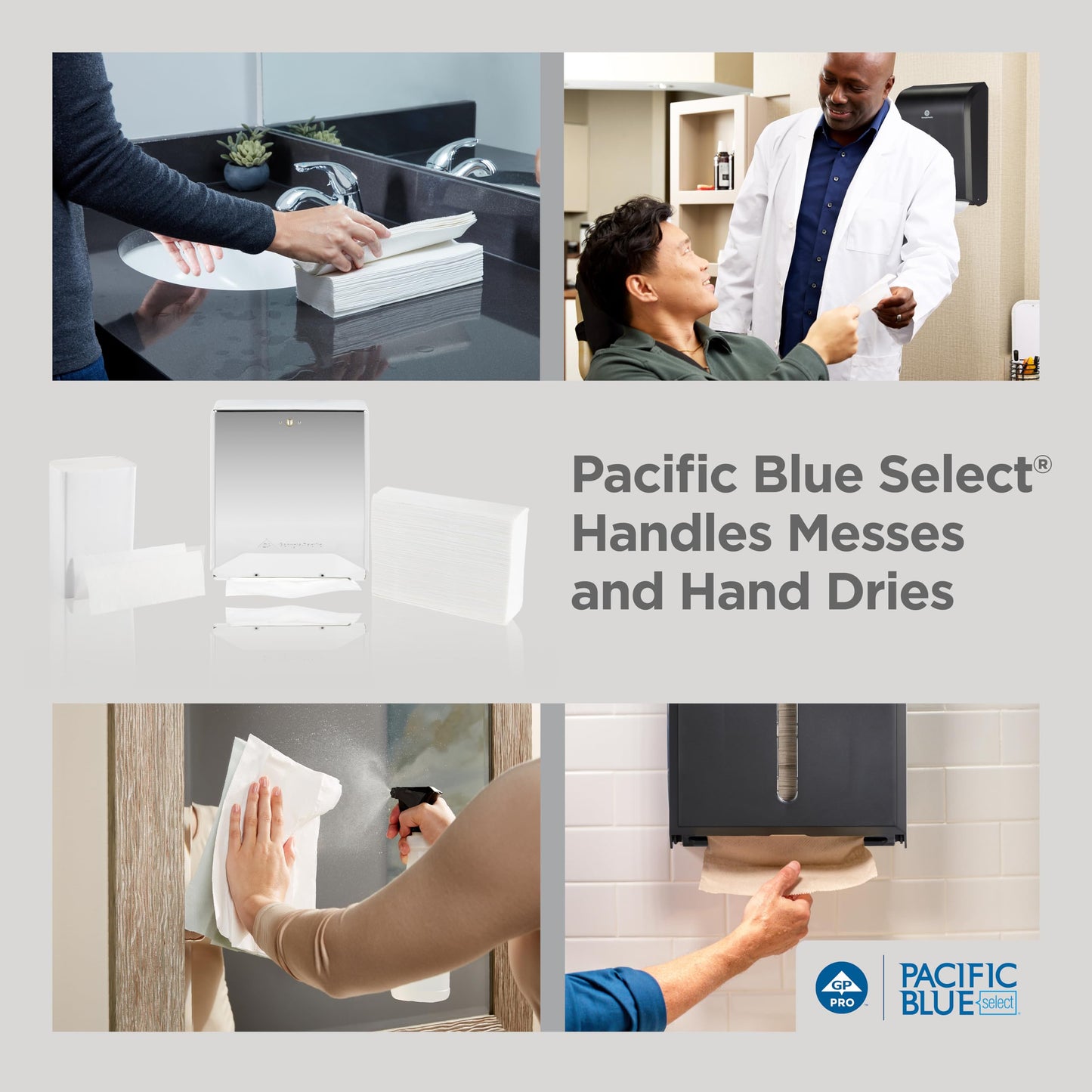 Pacific Blue Select Multifold Premium 2-Ply Paper Towels (Previously Branded Signature) by GP PRO (Georgia-Pacific), White, 21000, 125 Paper Towels Per Pack, 16 Packs Per Case