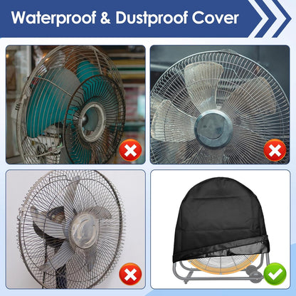 Industrial Heavy Duty Outdoor Floor Fan, Waterproof Dustproof Cover