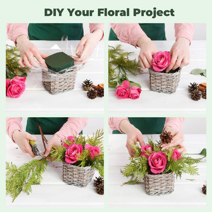 New 6 Pack Large Floral Flower Foam Blocks, Green Plant Foam for Flower Arrangements, Wet & Dry Florist Foam Styrofoam for Fresh and Artificial Flowers (7.5"L X 3.5"W X 2"H)