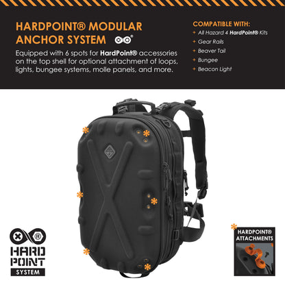 HAZARD 4 Pillbox™ Tactical Backpack – Heavy Duty Military Survival Pack for Men and Women – EDC Rucksack for Laptop, Motorcycle, Outdoor, Bug Out, Gym, Range, Travel, and Camping – 29.5 Liter, Black