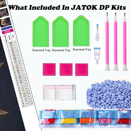 JATOK Diamond Painting Kits for Adults DIY Flowers Full Round Drill Cross Stitch Embroidery Pictures Arts Paint by Number Kits Diamond Painting Kits for Home Wall Decor （3 Sets