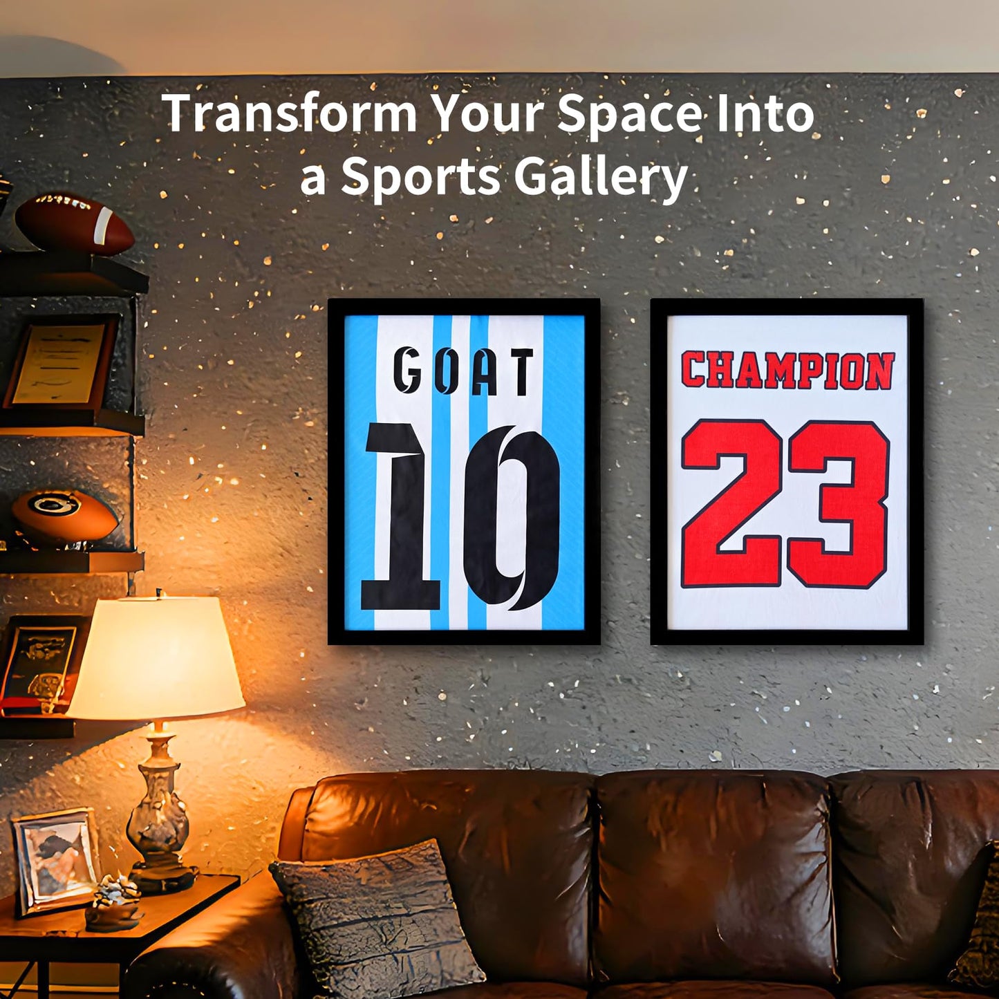 2 Pack Jersey Shadow Box ,Jersey Frame Display Case,Sports Jersey Display Frame with Pine Wood for Hockey Soccer Basketball Baseball Shirts