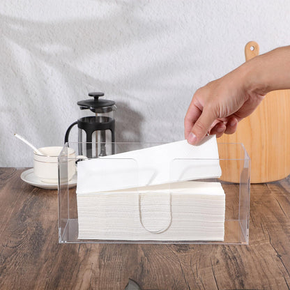 Wanmu 2 Pack Acrylic Countertop Paper Towel Holder, Folded Z-fold C-fold MultiFold Trifold Napkin Dispenser, Paper Towel Dispenser Countertop Acrylic Napkin Holder for Bathroom, Kitchen, Restaurant