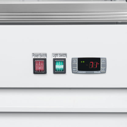 KoolMore 26 in. Commercial One Glass Door Display Upright Freezer Merchandiser in White 9 Cu. Ft. (MDF-1GD-9C-WH)