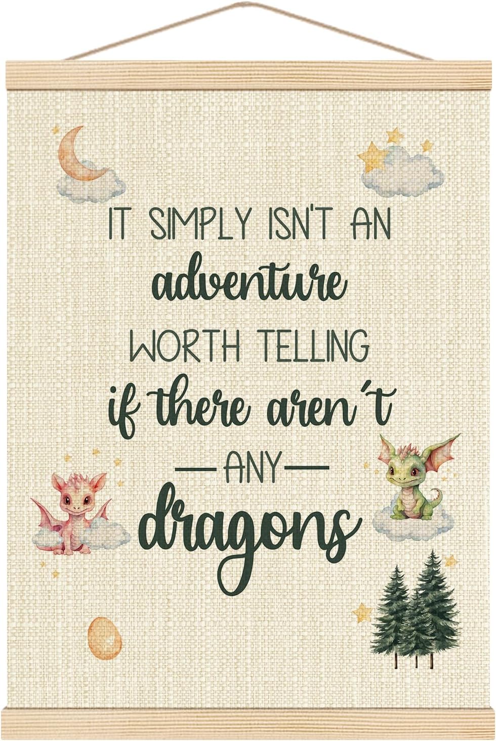 12x16 Inch Boat Wades Dragon Nursery Decor, Nursery Wall Decor, Kids Room Decor, Boys Room Wall Decor, Nursery Decor