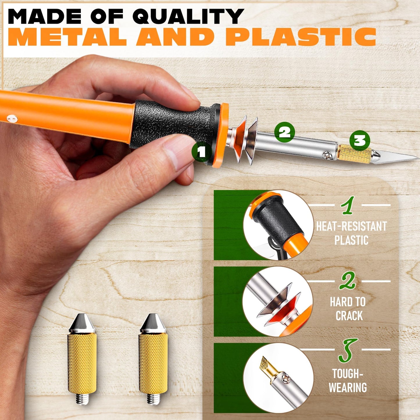30W Electric Hot Knife Cutting Tool – Hot Knife for Plastic, Resin & Mesh | Includes 10 Blades, 2 Blade Holders, 1 Wood Burning Tip & Stand | Fast Heating DIY Plastic Cutter for Hobby & Craft Projects