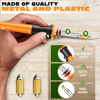 30W Electric Hot Knife Cutting Tool – Hot Knife for Plastic, Resin & Mesh | Includes 10 Blades, 2 Blade Holders, 1 Wood Burning Tip & Stand | Fast Heating DIY Plastic Cutter for Hobby & Craft Projects