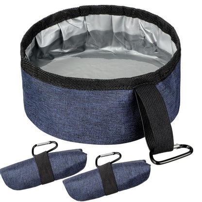 Meanplan 2 Pack Portable Dog Bowls Foldable Travel Dog Dish Portable Puppy Water and Food Bowl Pet Hiking Accessories for Small and Large Pets(Dark Blue,40 oz)
