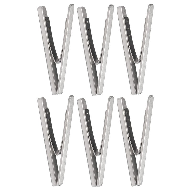 IKEA KUNGSFORS Magnetic Clips (For Kitchen Rail), Stainless Finish, 80x7mm - Set of 6