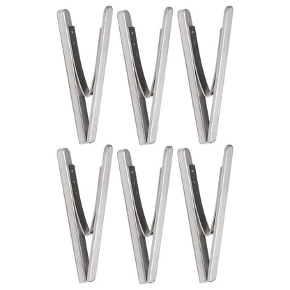 IKEA KUNGSFORS Magnetic Clips (For Kitchen Rail), Stainless Finish, 80x7mm - Set of 6