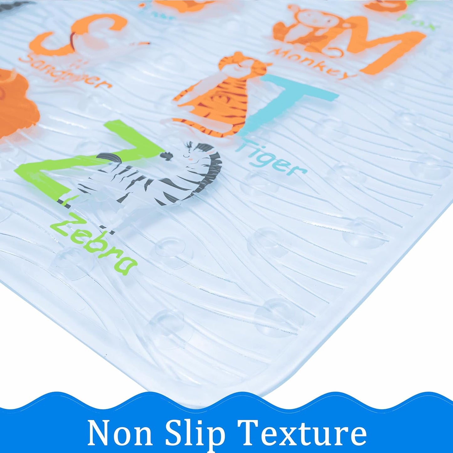 34x15 Inch BEEHOMEE Cartoon Non Slip Bathtub Mat for Kids - XL Large Size Anti Slip Shower Mats for for Toddlers