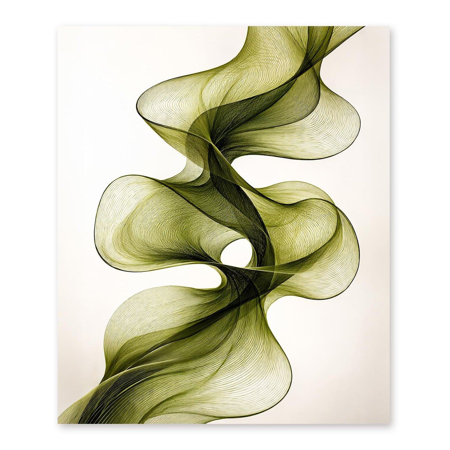 FUHYGU Diamond Painting Kit 9.8x11.8 Inches – Abstract Green Line Art, Modern DIY Full Drill Diamond Art Painting for Adults, Minimalist Wall Decor Home Decoration