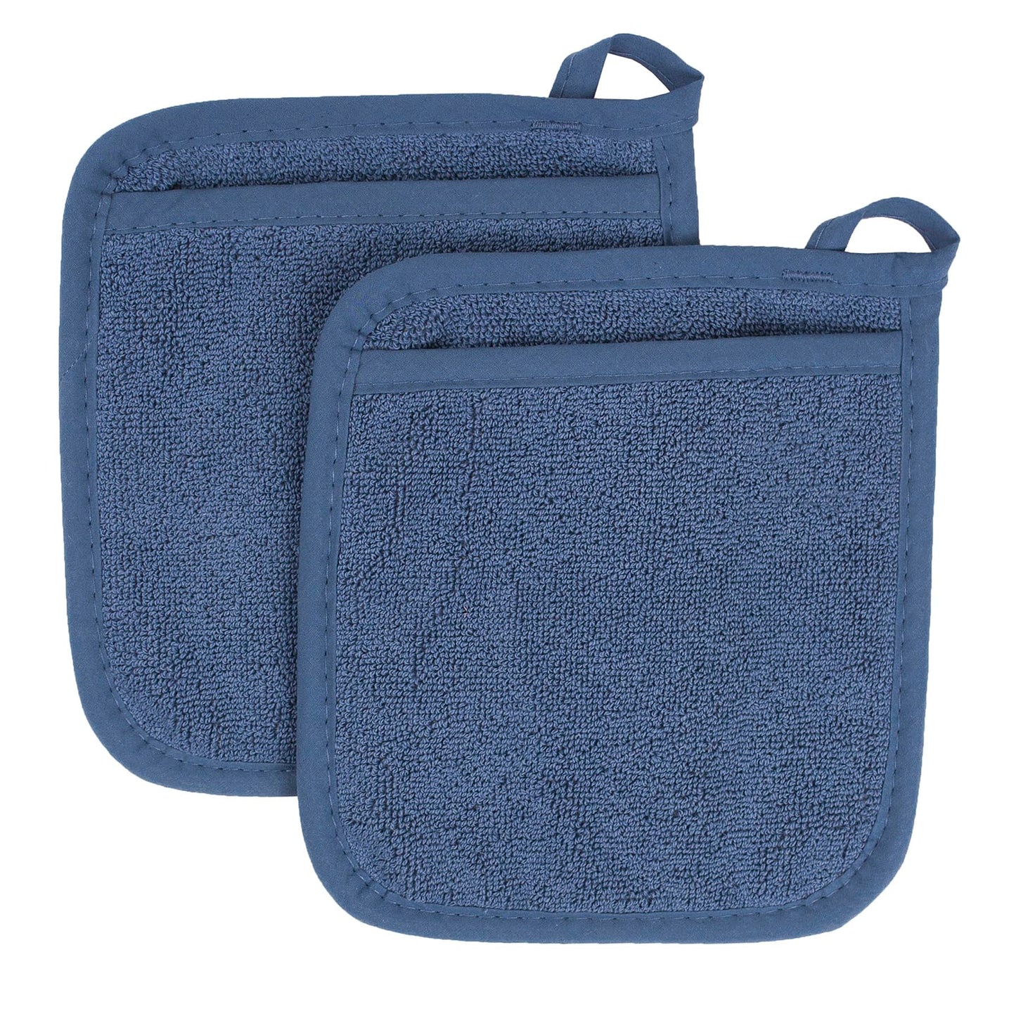 RITZ Terry Pocket Mitt & Hot Pad: Unparalleled Heat Resistant, Durable 100% Cotton – Ergonomically Designed for Optimal Grip – Easy-Care Machine Washable – 2-Pack, Federal Blue