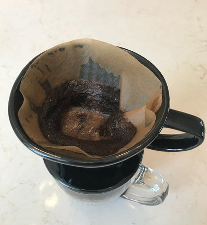 Coffee Pour Over Single Cup Ceramic Brewer Coffee Maker (Black)