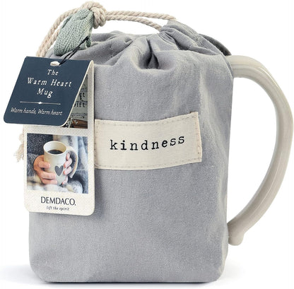 DEMDACO Kind Heart Cream Inspirational Ceramic Stoneware Coffee Mug, 16 Ounce