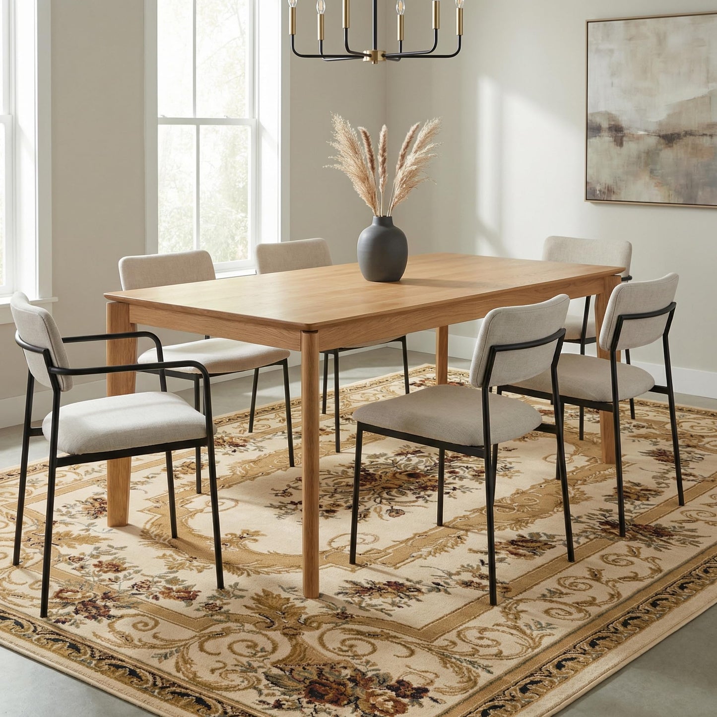 Unique Loom Versailles Collection Area Rug - Henry (9' x 12' Rectangle Cream/Green)