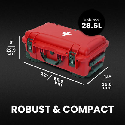 NANUK 935 Wheeled Waterproof First Aid Box Empty – Durable, Medical First Aid Organizer Case, IP67-Rated, Dustproof, Impact-Resistant, and Floats (20.5” x 11.3” x 7.5”) – Red