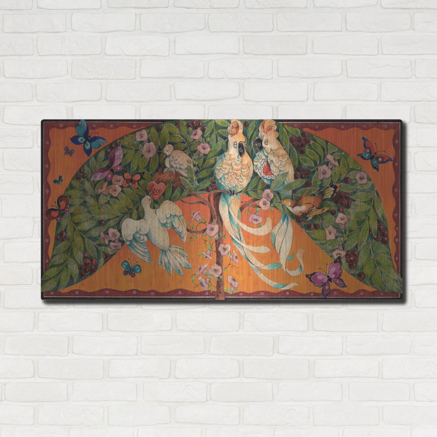Luxe Metal Art 'Bird Valentine' by David Galchutt Metal Wall Art, 48" x 24"
