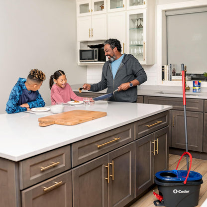 O-Cedar RinseClean Spin Mop & Bucket System - Effortless Cleaning with Water | Eliminates 99% of Bacteria