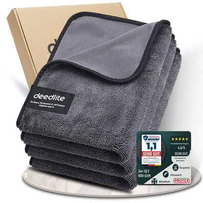 Deedlite Bath Wipes Shower Cleaning Cloths, Premium Car Drying Towel | Ultra Absorbent Twisted-Loop Design| Microfiber Towel for Car, Shower Cabin, Household