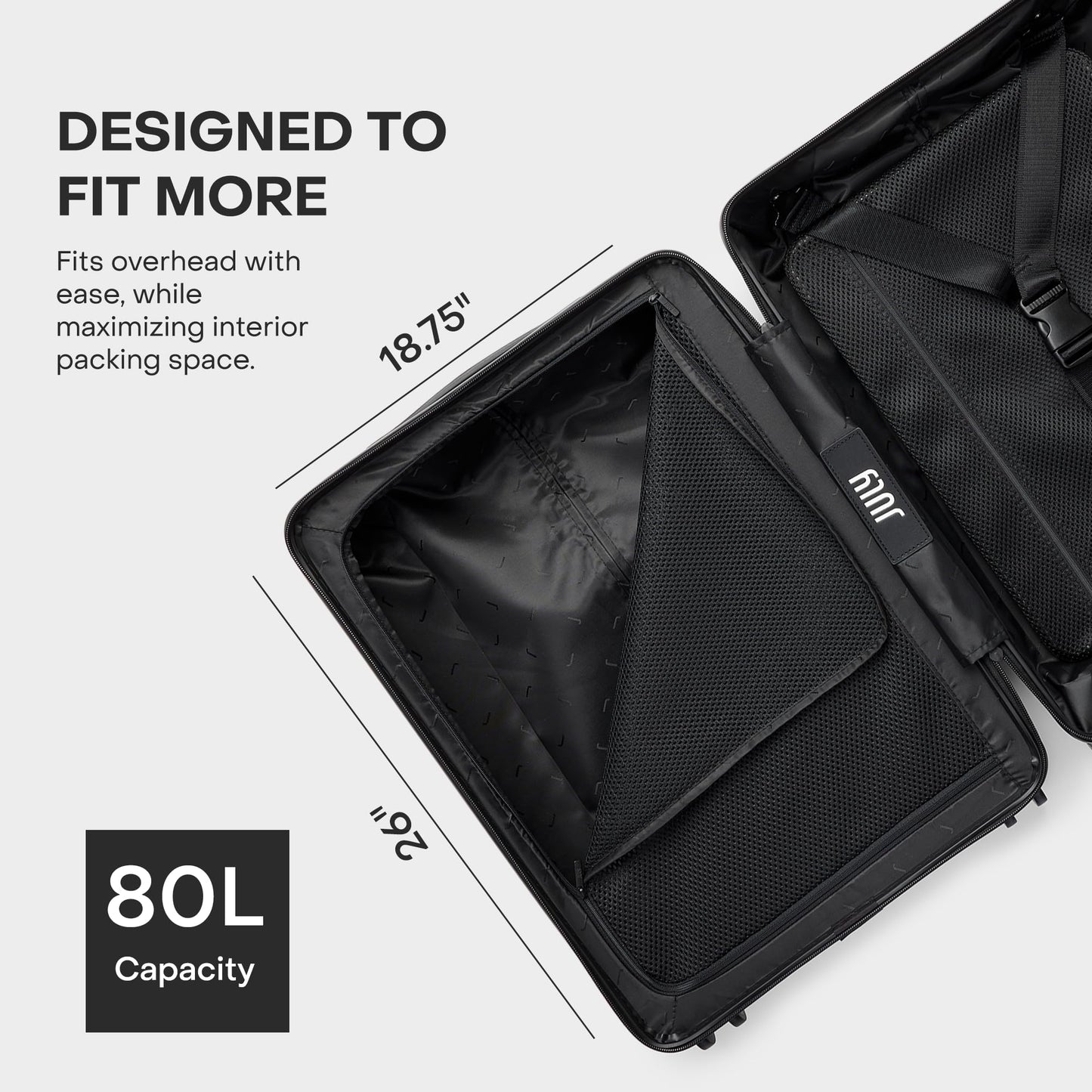 July Checked Expandable - 24.5" Airline Approved Check In Luggage with Wheels, Spinner Suitcase for Men & Women - TSA Lock Rolling Suitcase, Spinner Wheels, Expansion Zip, Y-Strap - Dark Brown