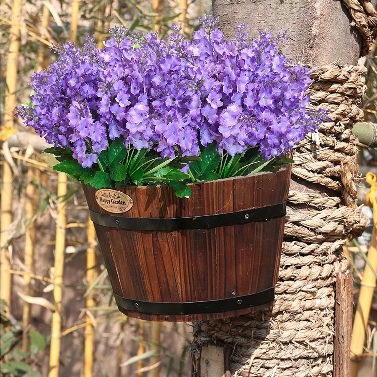 Artificial Flowers Bouquets, Wisteria Hyacinth Fake Bulk for Vase Home Decor, UV Resistant for Indoors, Outdoors,