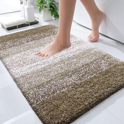 OLANLY Large Bathroom Rug Mat - Extra Soft Absorbent Microfiber | Quick-Dry, Machine Washable, Coffee 44x32