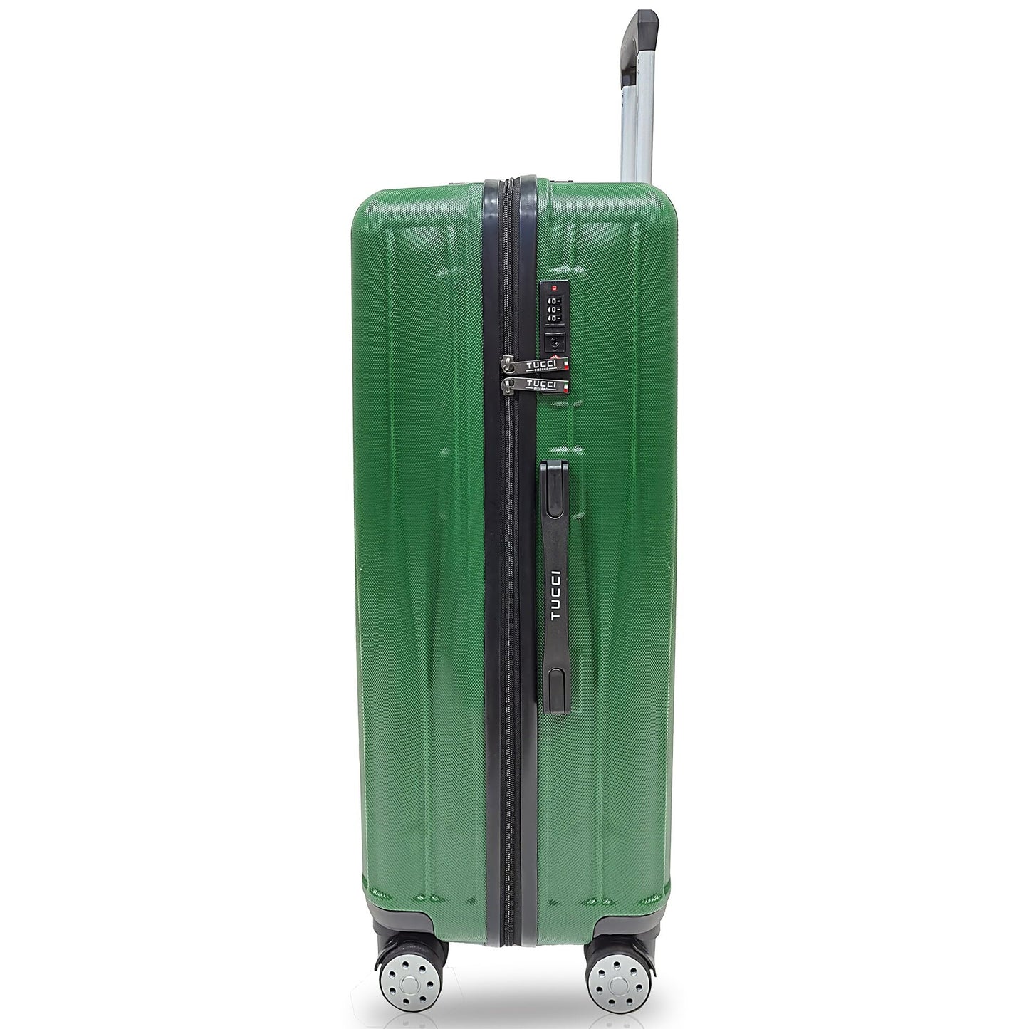 Tucci Italy Baratro Hardside Spinner Luggage Set of 3, 20/24/28", Durable & Lightweight, Army Green