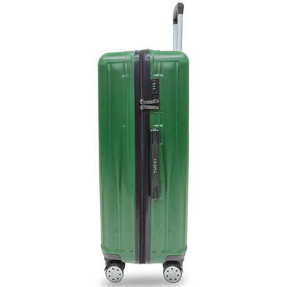 Tucci Italy Baratro Hardside Spinner Luggage Set of 3, 20/24/28", Durable & Lightweight, Army Green