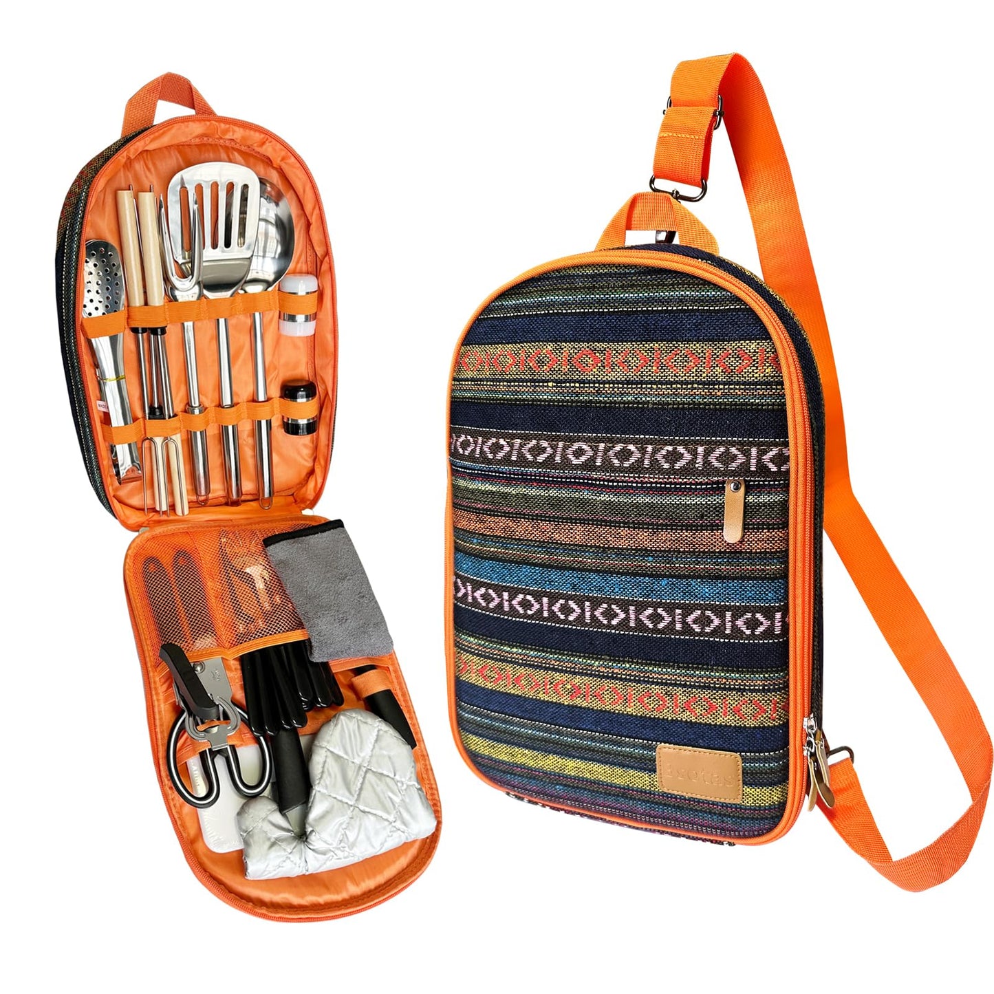 Camping Cooking Set- 31 Pcs Camping Utensils Camping Essentials Camping Gear for Camp Kitchen Cooking and Grilling, Portable Outdoor Cooking Travel Set for RV Tent Camper, BBQs, Camping Accessories