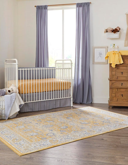 Unique Loom Whitney Collection Traditional Border Area Rug (8' 0 x 10' 0 Rectangular, Tuscan Yellow)
