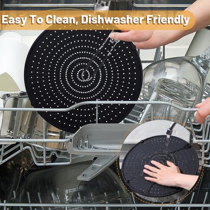 3 Pcs Silicone Splatter Screen for Frying Pan Grease Oil Splatter Collapsible Splash Guard Heat Resistant Multi Use for Baking and Cooking(Black)
