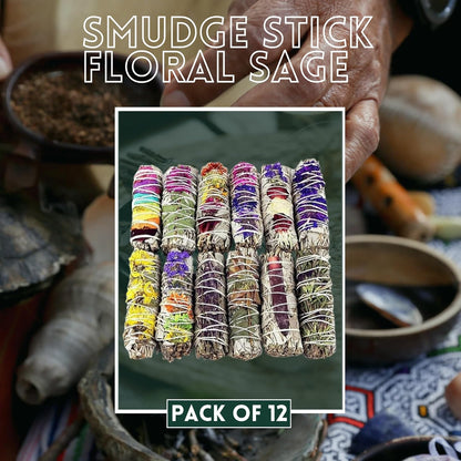 SOUL STICKS Smudge Stick Variety Gift Set, Bulk Sage Bundles for Space Cleansing, Smudging Wand Gift Set (Floral Sage,