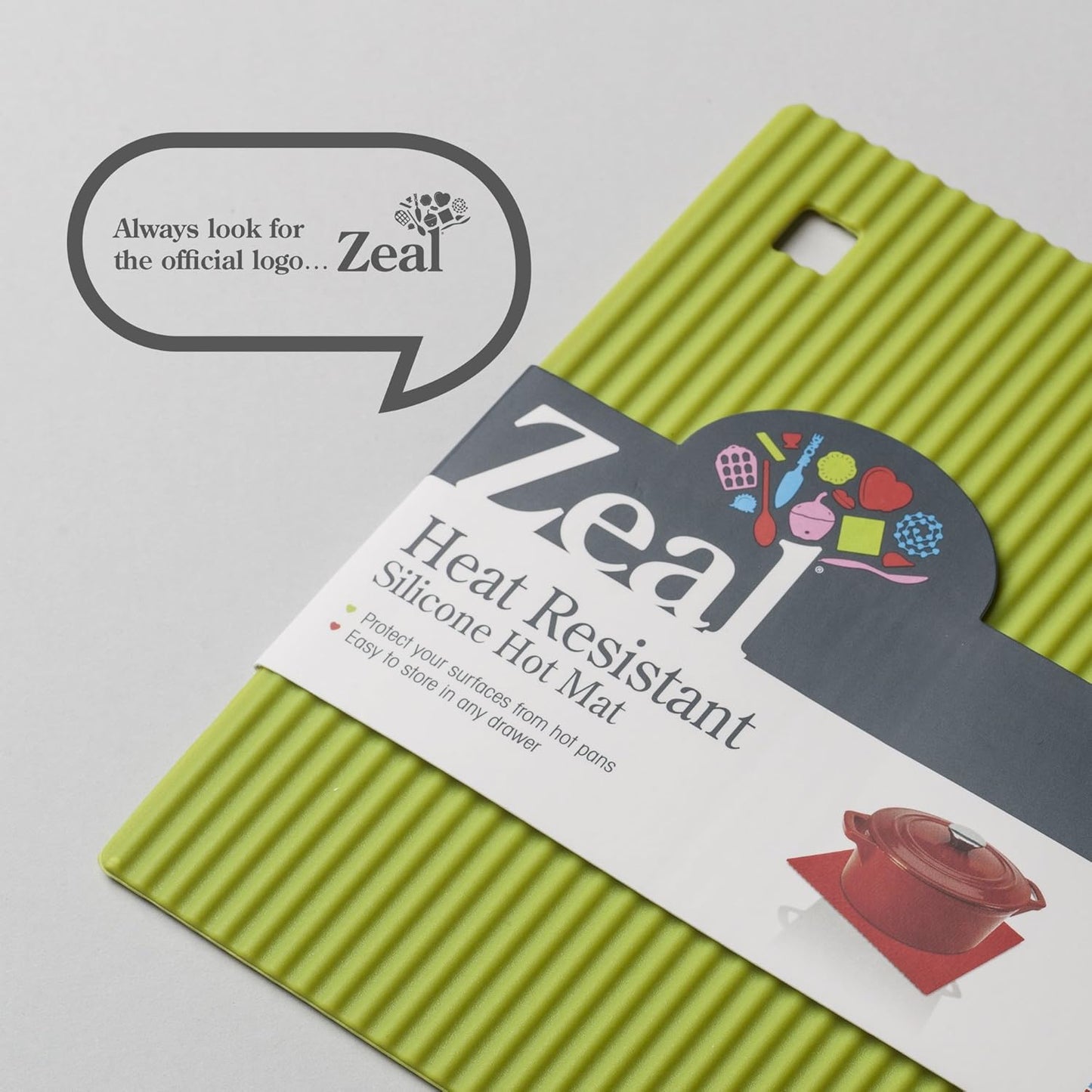 Zeal Silicone Heat Resistant Non-Slip Trivet, Size 5-22 Centimeters, Lime Green