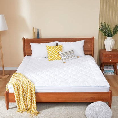 18-22" Queen Mattress Pad Cotton Mattress Pad Cover Quilted Mattress Cover Deep Pocket Mattress Protector Queen Size