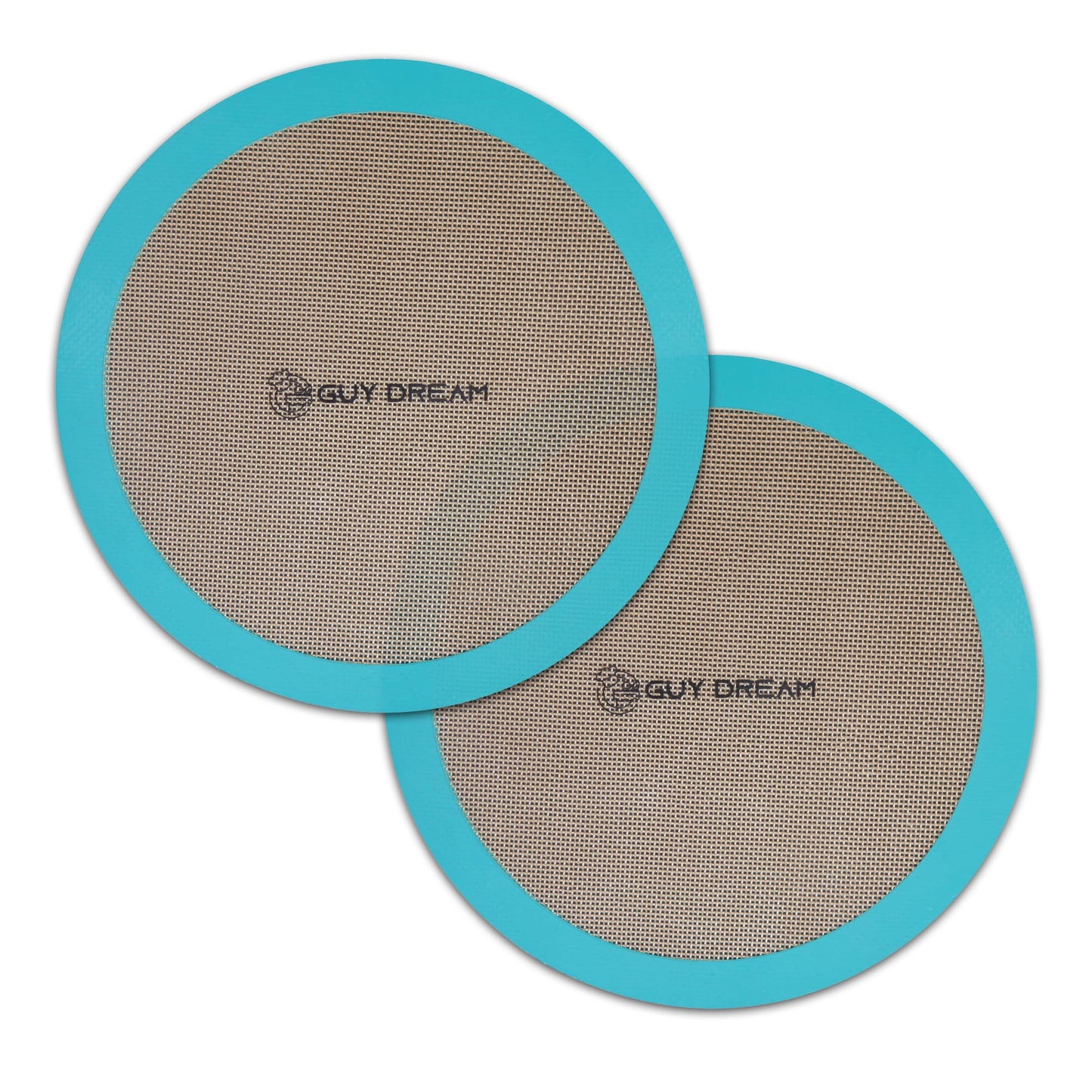 GUYDREMAT 12-Inch Silicone Baking Round Mats Set of 2 - Non-Stick, Heatproof Up to 480°F, Flexible for Large Pizza, Cakes, Pastries, Bread, Stackable Storage, Fits Toaster Ovens
