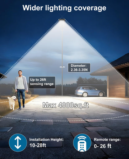 JAYNLT X-15000W Solar Street Lights Outdoor, Ultra-Large 3000K/4000K/6500K Commercial Parking Lot Lights Dusk to Dawn,IP67 Waterproof Solar Power Flood Security Light for Parking Lot,Garage