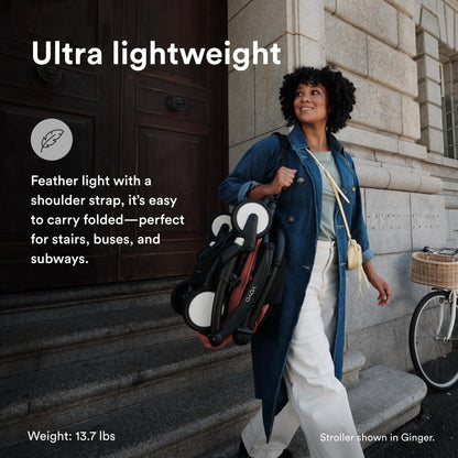 Stokke YOYO3 Stroller from 6 Months - Includes Black Frame/Stone Seat Cushion + Canopy - Folds in & Out in a Flash - Light & Compact - Carry-On Compatible