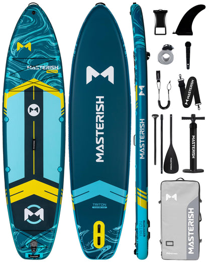 MASTERISH Extra Wide Inflatable Paddle Board 11’6 x 35’’ x 6’’, 450 LB High Weight Capacity SUP, Wide Stable Stand Up Paddle Board for Heavy People, Family & 2/3 Person, XL All-Around Paddleboard