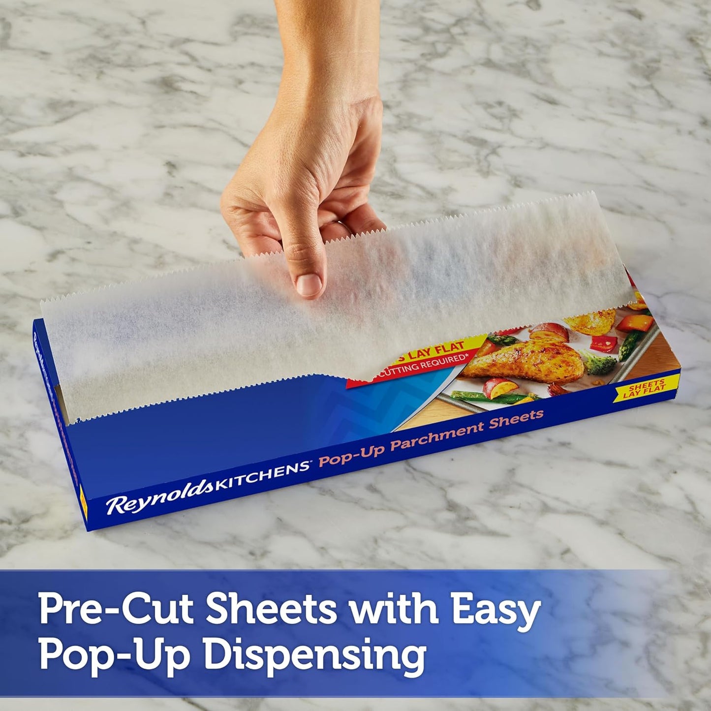 Reynolds Kitchens Parchment Paper Sheets - 10.7x13.75 Inch, 120 Sheets | Convenient Pop-Up Design