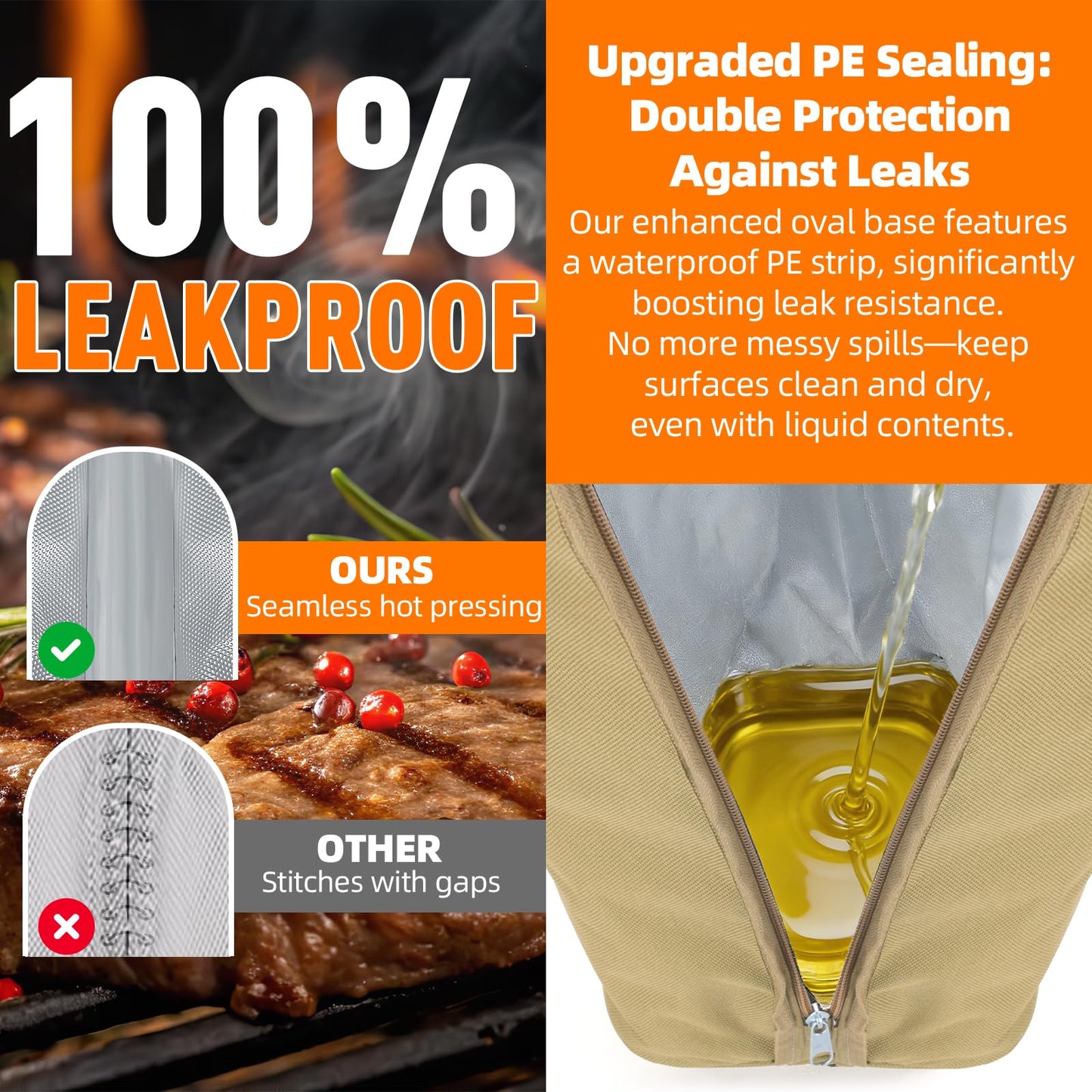 Upgraded Insulated BBQ Blanket for Resting Meat-BBQ Smoker Accessories Gifts for Men Dad Husband-Air Fryer/Kitchen/Camping/Baking/Party Essential-Bag for Brisket/Steak/Pork Shoulder/Turkey (21inch)