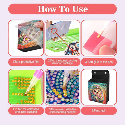 LSQFS Diamond Painting Storage Bag, Foldable Hanging Organizer. Wall-mounted for diamond art & crafts. Home/office/travel storage for makeup, jewelry, pens. Space-saving, portable (No Hooks)