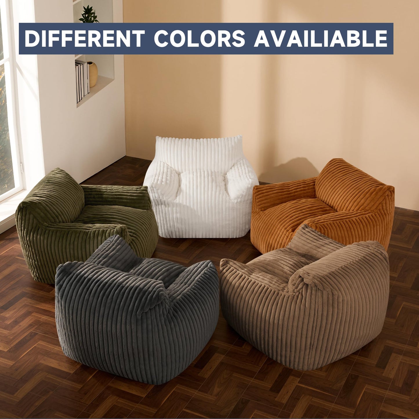 Oversized Bean Bag Chair for Living Room Furniture Bean Bag Chairs for Adults- Small Couch & Lounge Accent Chair for Living Room Chairs or Bedroom