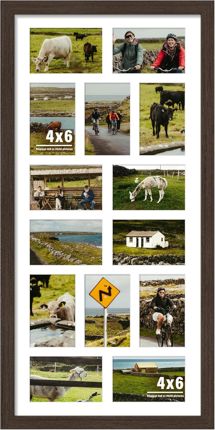 14x30 4x6 4x6 inch DUENPY Picture Frame Collage Picture Frame Displays Fourteen Photos Collage Wall Decor Wall Hanging