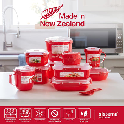 270 ml 1 Count Sistema Easy Eggs Microwave Egg Cooker Egg Poacher with Steam Release Vent BPA-Free Red
