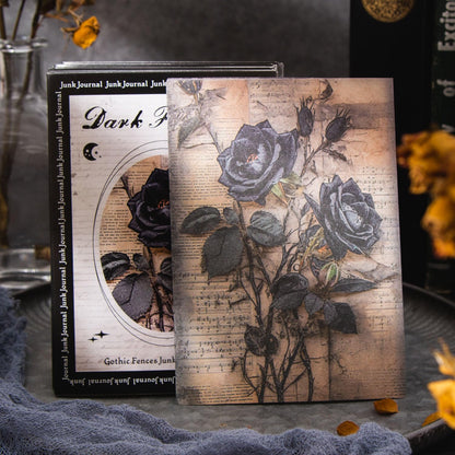 180 Sheets Dark Fantasy Gothic Vintage Cat Rose Decoupage Paper for Scrapbooking, Collage Art Projects, Antique Graveyard & Haunted Castles, Vintage Halloween Junk Journal Craft Paper