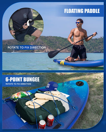 DAMA Stand Up Paddle Board for Family Use on Lakes, Rivers and Coastal Waters, Extra Wide All-Around Design, 11'6" x 34" x 6", 450 lbs Capacity, Stable for Beginners, 2+1 People and Pets