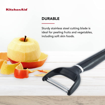 KitchenAid Y Peeler with Ergonomic Handle and Single Edge Blade – Dishwasher Safe with Protective Cover