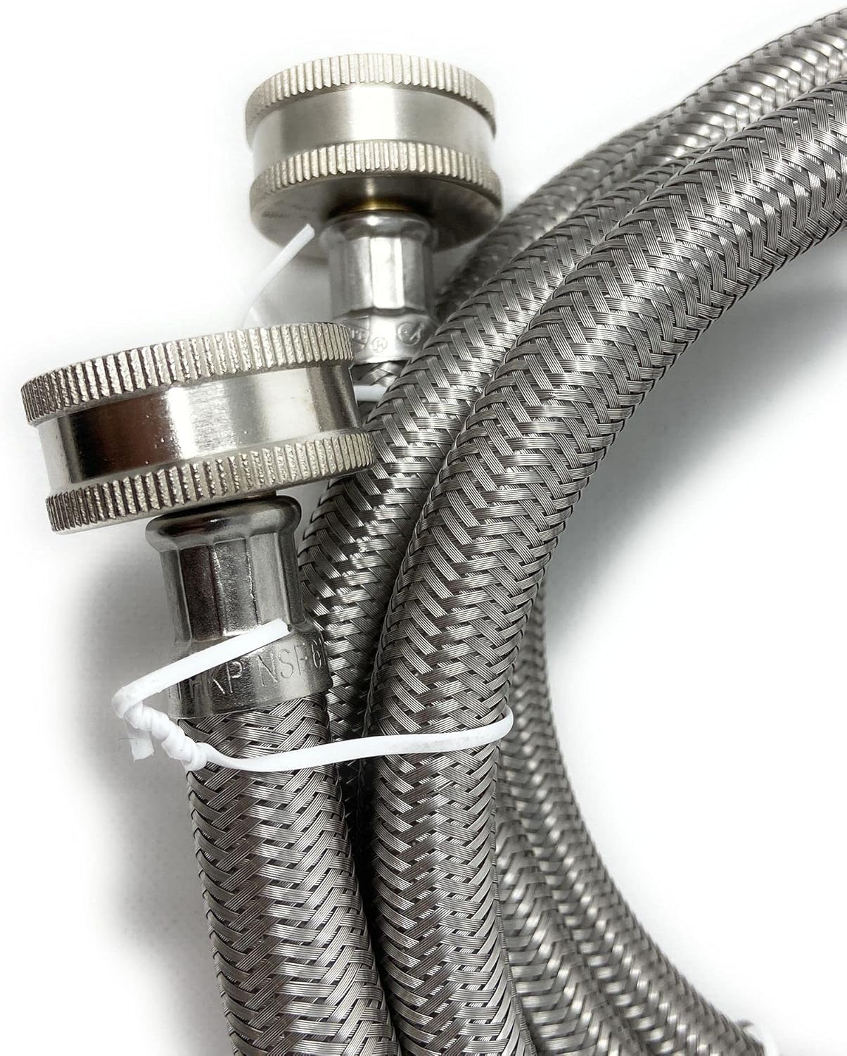 Premium Stainless Steel 4ft Washing Machine Hoses Burst Proof Leak Proof 2 Pack for Hot Cold Water